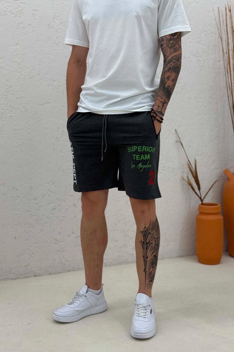 LA WRITTINGS MEN SHORT SWEATPANTS DARK GREY/GEE - 4