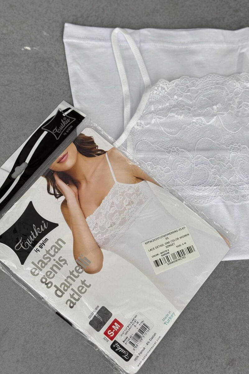 LACE DETAIL ONE COLOR WOMEN SINGET WHITE-E BARDHE - 1