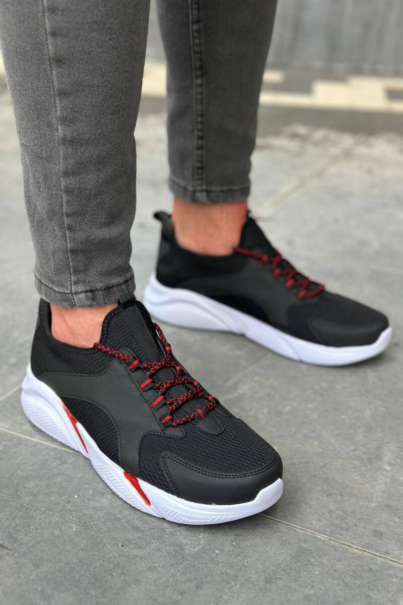 LACING COMFORT MEN SNEAKERS BLACK-WHITE/ZEBA - 1