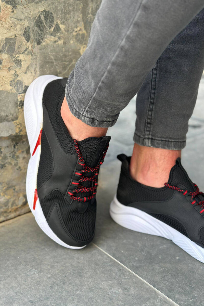 LACING COMFORT MEN SNEAKERS BLACK-WHITE/ZEBA - 3