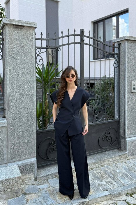 SET JELEK+PANTALLONA PER FEMRA NE NGJYRE BLU TE ERRET - KLAUDIO FASHION