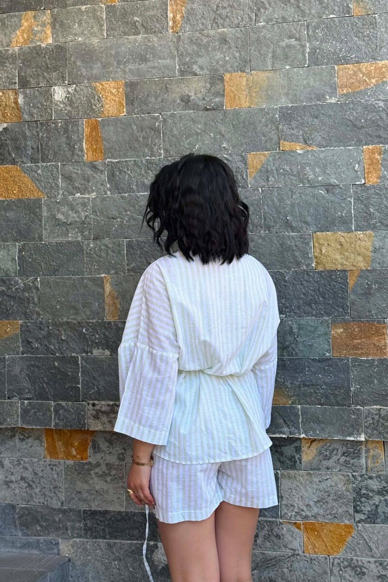 LACING DETAIL SHIRT+SHORTS WOMAN TWO PIECE SET MINT/MENTE - 4
