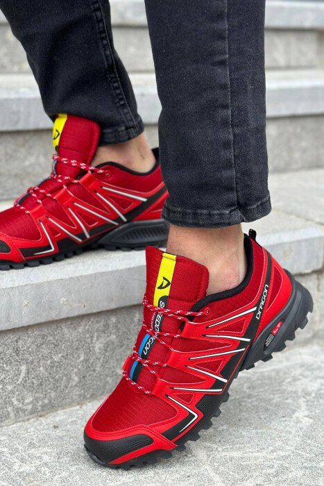 LACING DIFFERENT COLORS MEN SNEAKERS RED/E KUQE - KLAUDIO FASHION