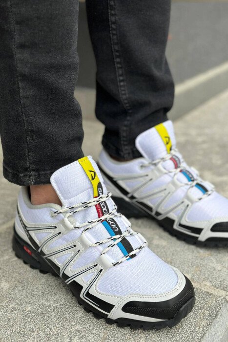 LACING DIFFERENT COLORS MEN SNEAKERS WHITE-E BARDHE - KLAUDIO FASHION