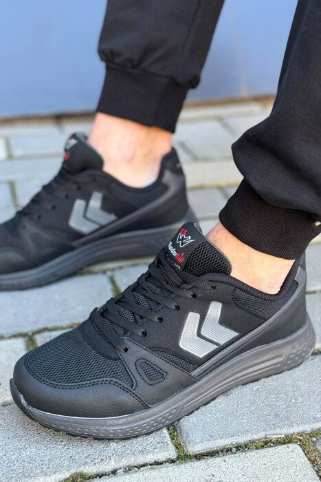 LACING DIFFERENT LINES MEN SNEAKERS BLACK/ E ZEZE - KLAUDIO FASHION
