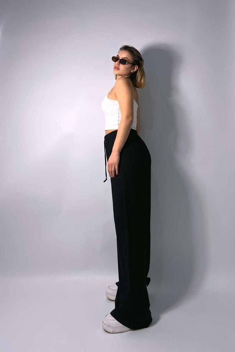 LACING ELASTIC WAIST WOMEN TROUSERS BLACK/ E ZEZE - 2