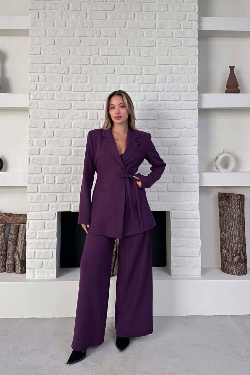 LACING JACKET +TROUSERS WOMAN SET PURPLE/LEJLA - 1