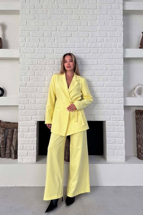 LACING JACKET +TROUSERS WOMAN SET YELLOW/E VERDHE - KLAUDIO FASHION