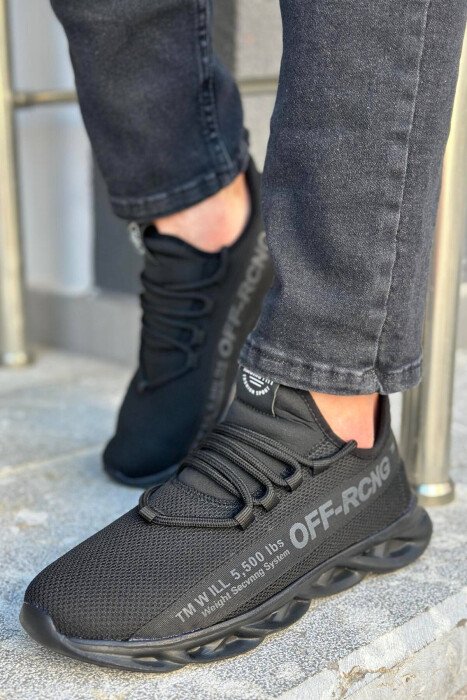 LACING LINE SIMPLE MEN SNEAKERS BLACK/ E ZEZE - KLAUDIO FASHION