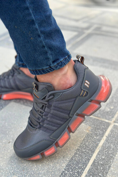 LACING LINES ONE COLOR MEN SNEAKERS DARK GREY/GEE - 4