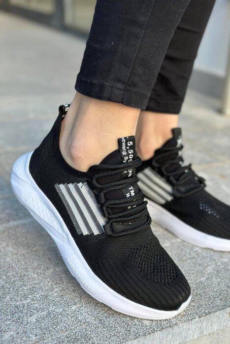 LACING LINES WOMAN SNEAKERS BLACK-WHITE/ZB - 1