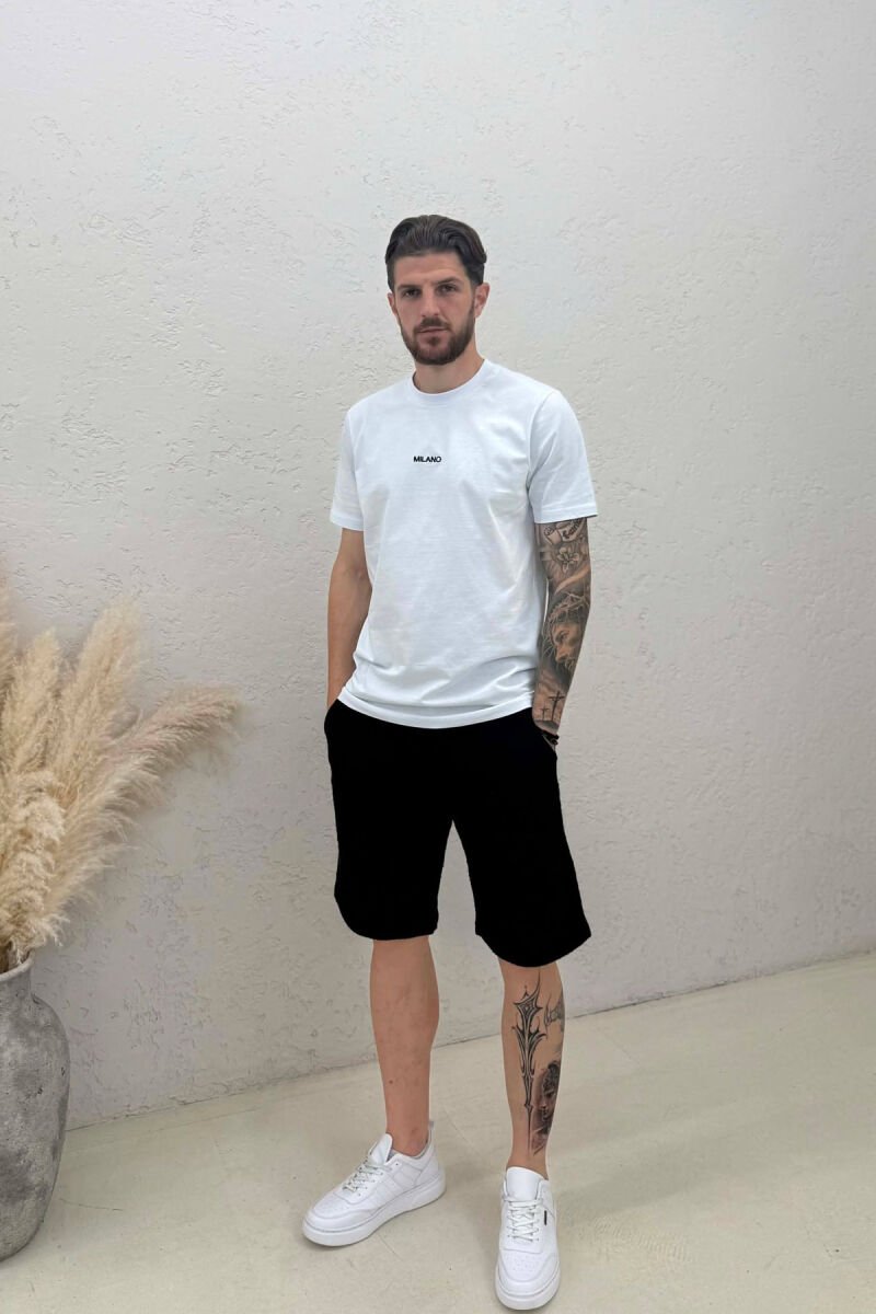 LACING ONE COLOR SHORT MEN PANTS BLACK/ E ZEZE - 1