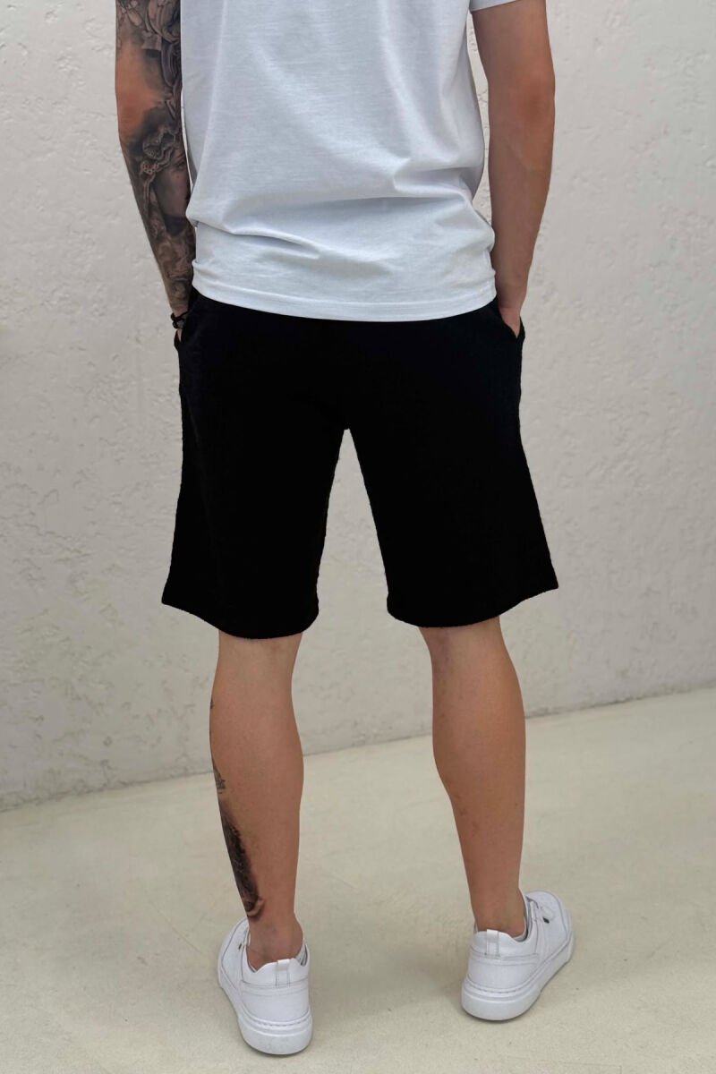 LACING ONE COLOR SHORT MEN PANTS BLACK/ E ZEZE - 3