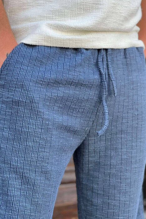 LACING ONE COLOR SHORT MEN PANTS BLUE/BLU - 2