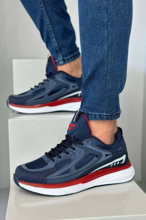 LACING ONE COLOR MEN SNEAKERS BLUE/BLU - 3