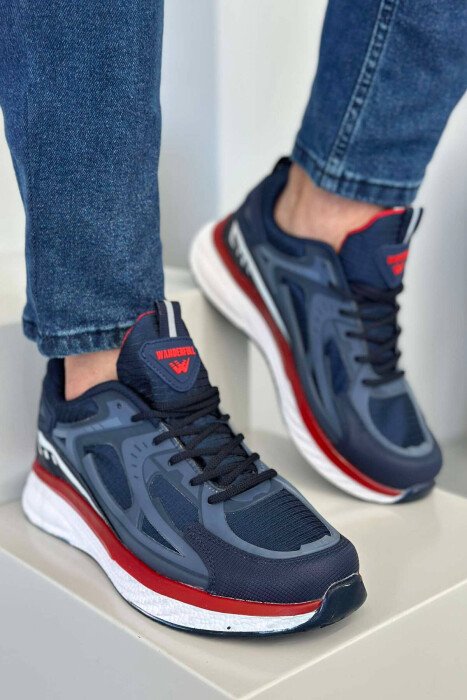 LACING ONE COLOR MEN SNEAKERS BLUE/BLU - 4