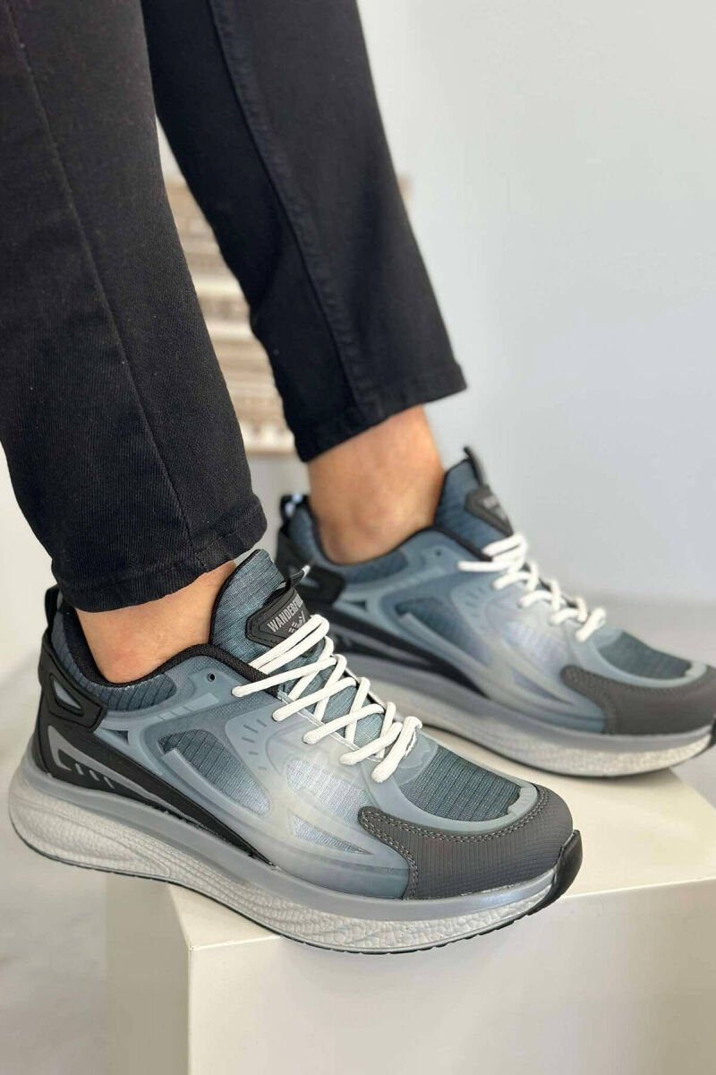 LACING ONE COLOR MEN SNEAKERS DARK GREY/GEE - 1