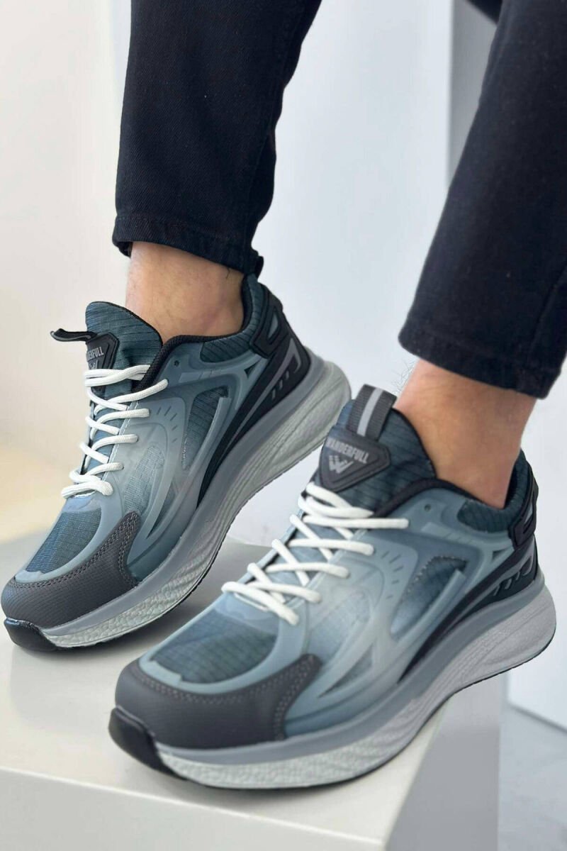LACING ONE COLOR MEN SNEAKERS DARK GREY/GEE - 4
