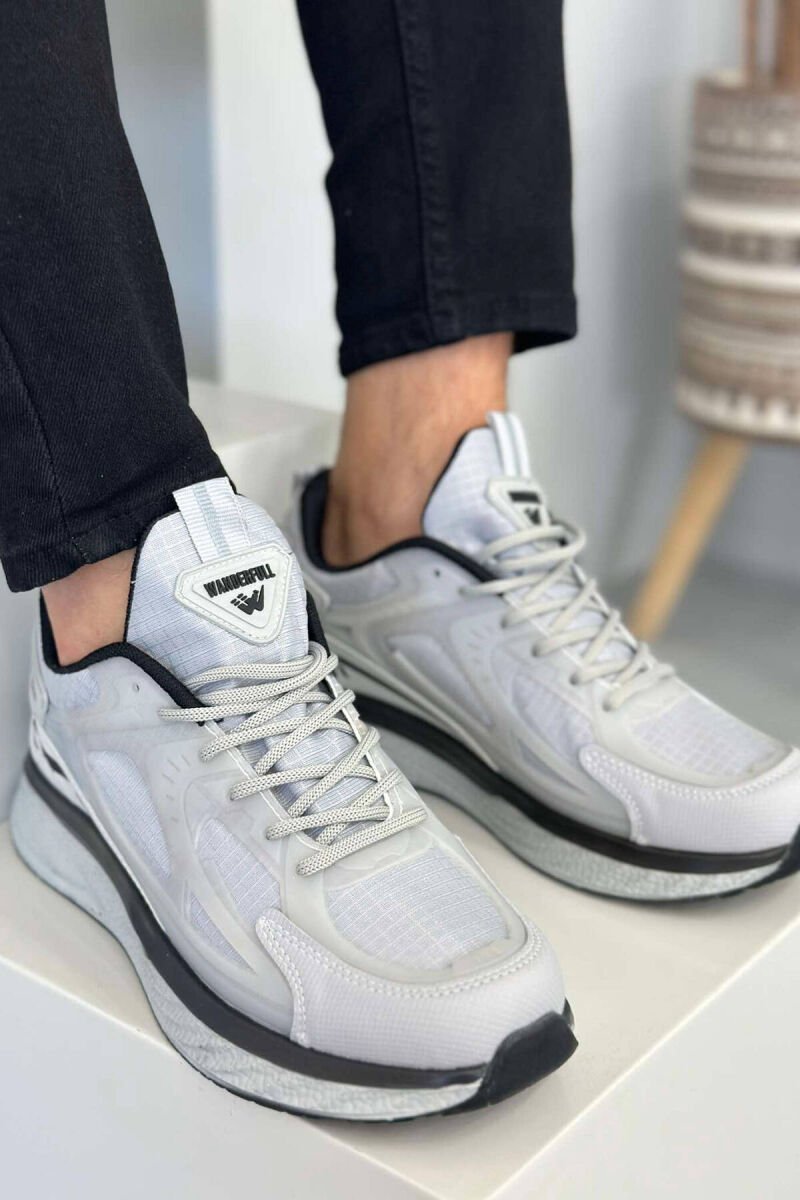 LACING ONE COLOR MEN SNEAKERS LIGHT GREY/GZ - 2