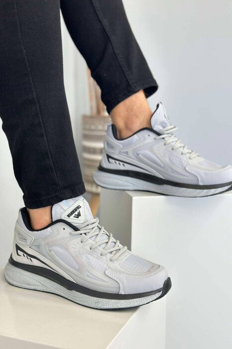 LACING ONE COLOR MEN SNEAKERS LIGHT GREY/GZ - 3