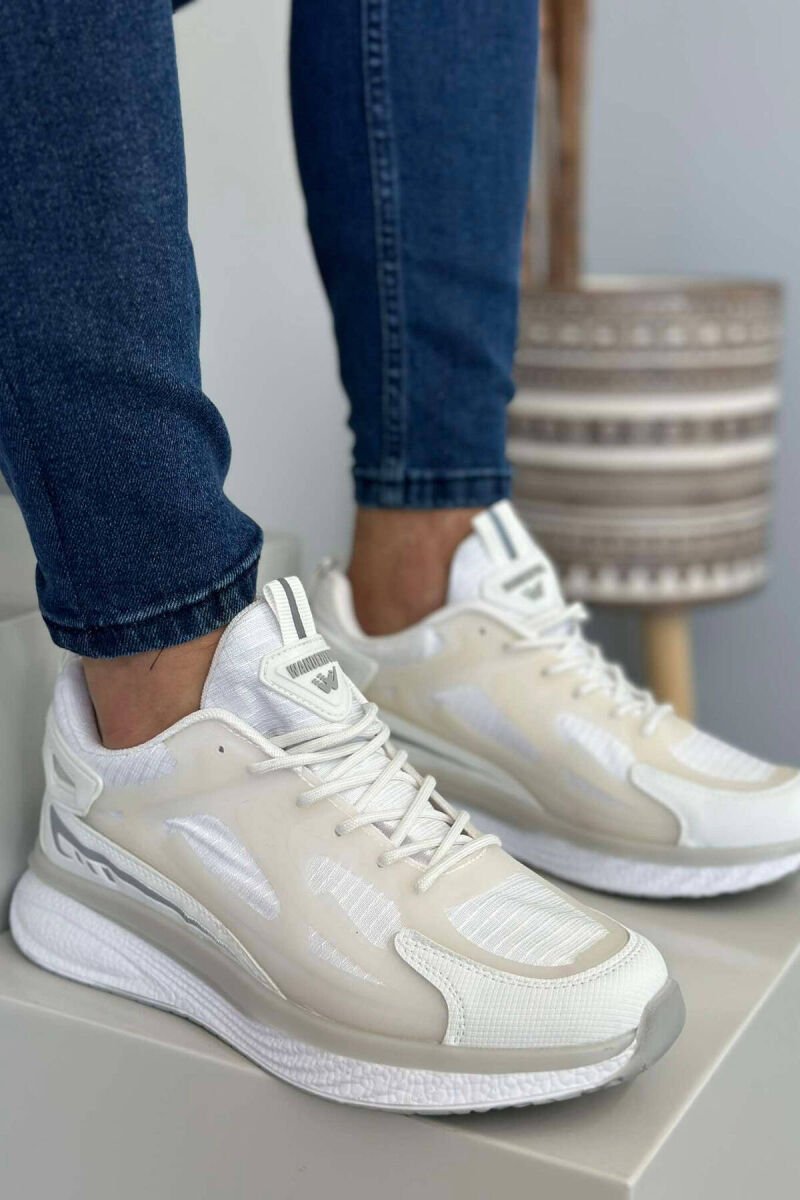 LACING ONE COLOR MEN SNEAKERS WHITE-E BARDHE - 1