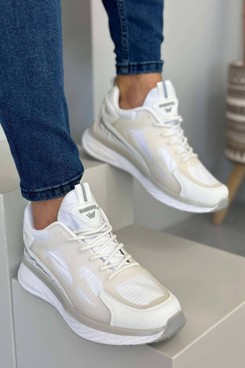 LACING ONE COLOR MEN SNEAKERS WHITE-E BARDHE - 2