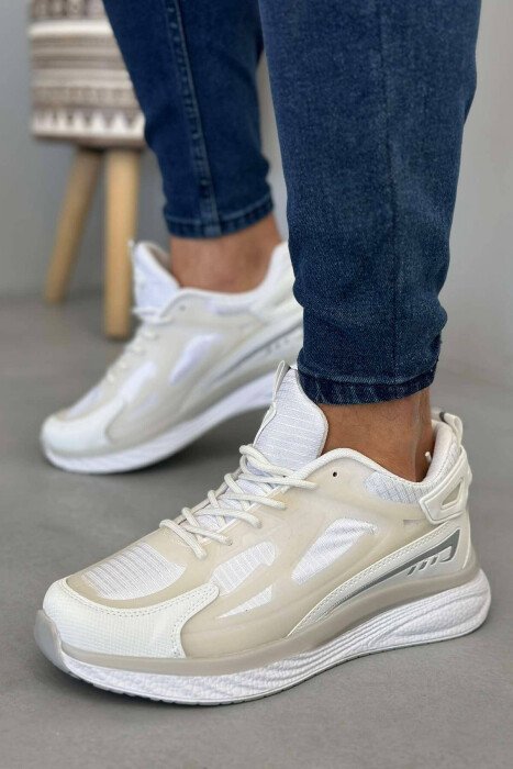 LACING ONE COLOR MEN SNEAKERS WHITE-E BARDHE - 3