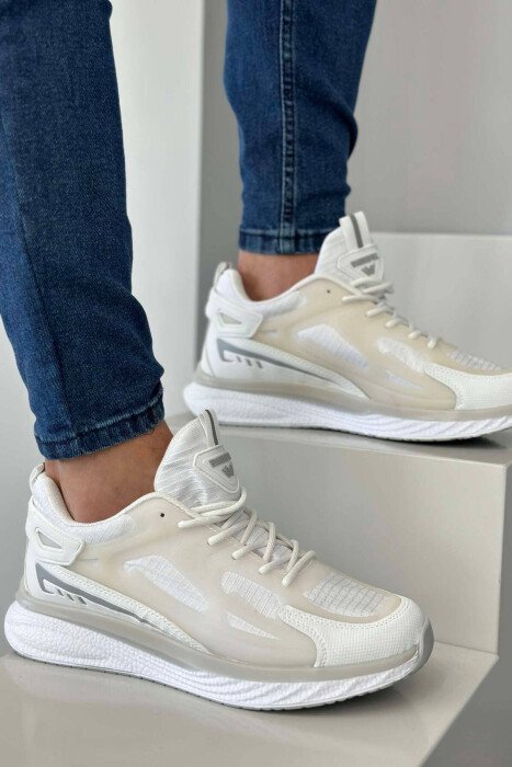 LACING ONE COLOR MEN SNEAKERS WHITE-E BARDHE - 4