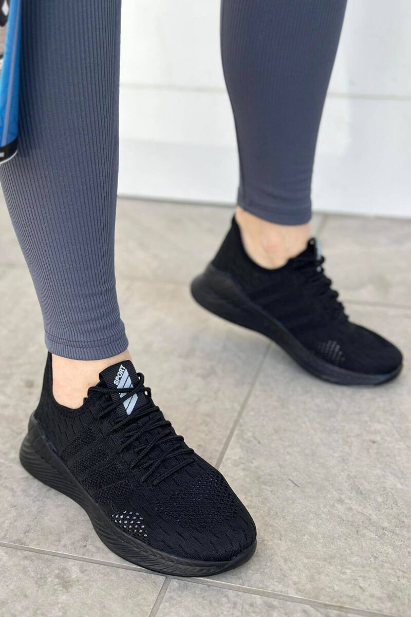 LACING PLATFORM LINES WOMAN SNEAKERS BLACK/ E ZEZE - 1