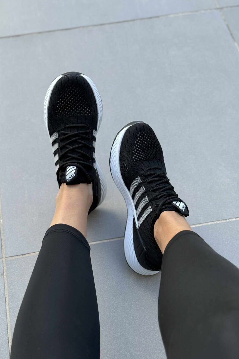 LACING PLATFORM LINES WOMAN SNEAKERS BLACK-WHITE/ZB - 6