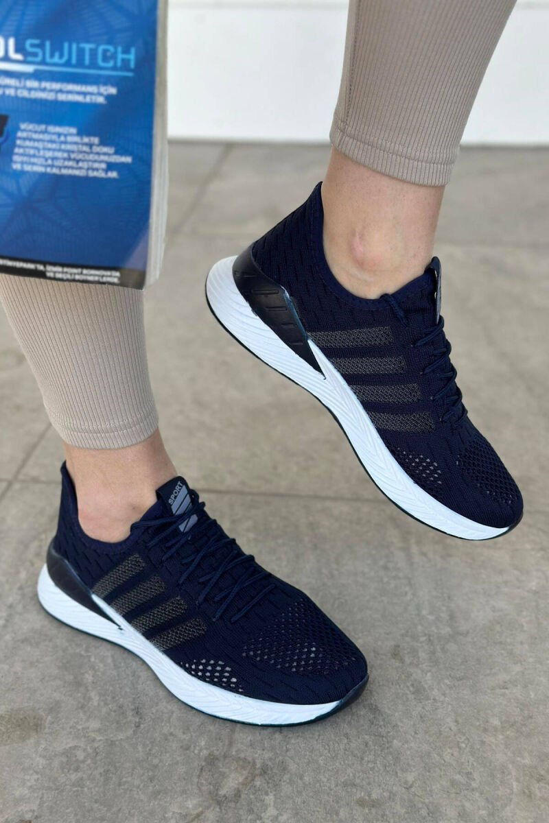 LACING PLATFORM LINES WOMAN SNEAKERS BLUE/BLU - 1