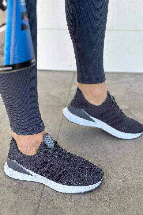 LACING PLATFORM LINES WOMAN SNEAKERS DARK GREY/GEE 