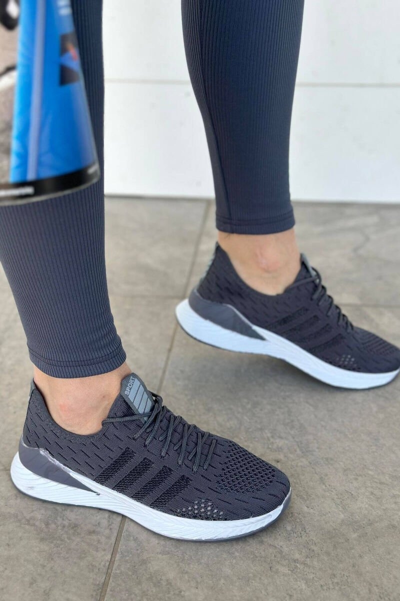 LACING PLATFORM LINES WOMAN SNEAKERS DARK GREY/GEE - 1