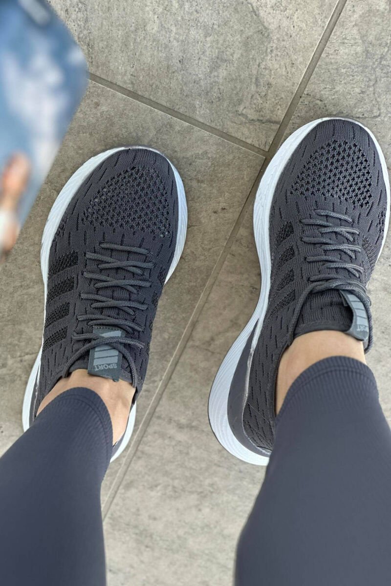 LACING PLATFORM LINES WOMAN SNEAKERS DARK GREY/GEE - 2