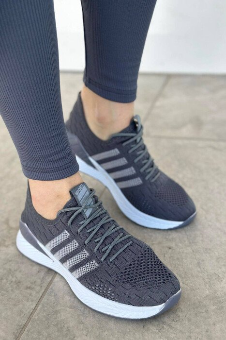 LACING PLATFORM LINES WOMAN SNEAKERS GREY-WHITE/GRBA 