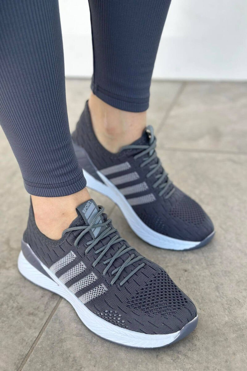 LACING PLATFORM LINES WOMAN SNEAKERS GREY-WHITE/GRBA - 1