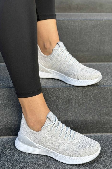 LACING PLATFORM LINES WOMAN SNEAKERS LIGHT GREY/GZ 
