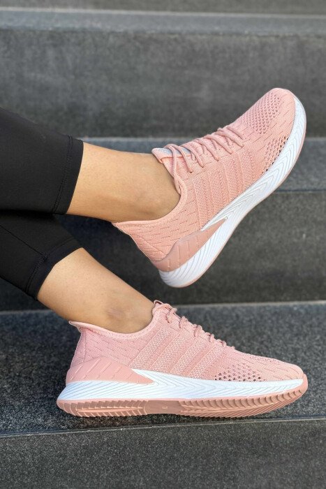 LACING PLATFORM LINES WOMAN SNEAKERS POWDER/PUDER - 3