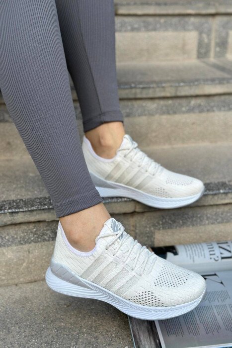 LACING PLATFORM LINES WOMAN SNEAKERS WHITE-E BARDHE 