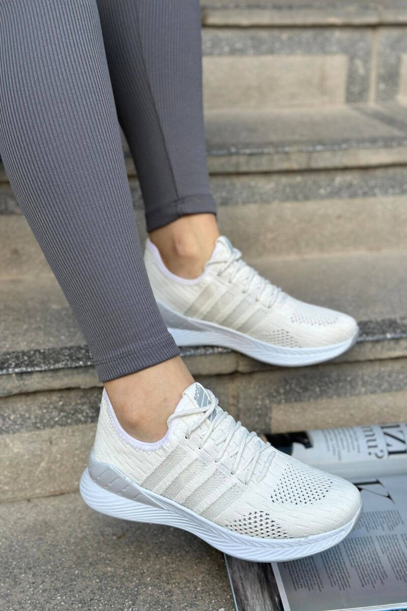 LACING PLATFORM LINES WOMAN SNEAKERS WHITE-E BARDHE - 1