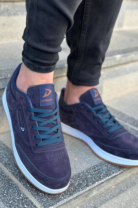 LACING PLATFORM MEN SNEAKERS BLUE-WHITE/BLBA - KLAUDIO FASHION