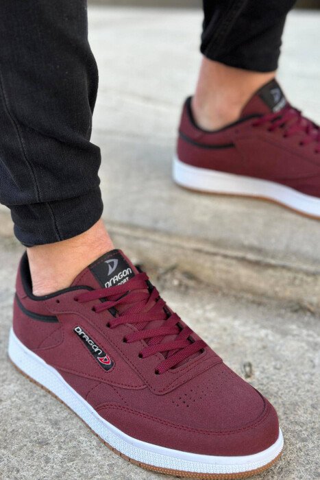 LACING PLATFORM MEN SNEAKERS BURGUNDY/VISHNJE - KLAUDIO FASHION