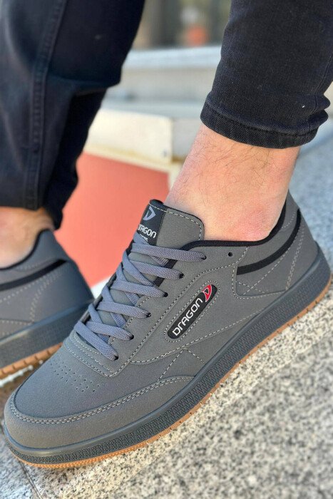LACING PLATFORM MEN SNEAKERS DARK GREY/GEE - KLAUDIO FASHION