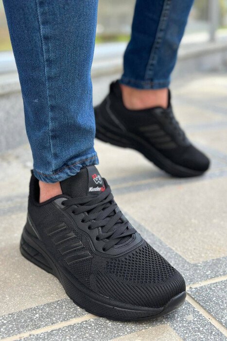 LACING PLATFORM MEN SNEAKERS BLACK/ E ZEZE - KLAUDIO FASHION