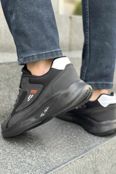 LACING PLATFORM MEN SNEAKERS BLACK-BLACK-WHITE/ZZB - 4