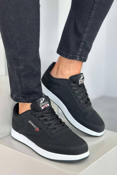LACING PLATFORM MEN SNEAKERS BLACK-BLACK-WHITE/ZZB - 1