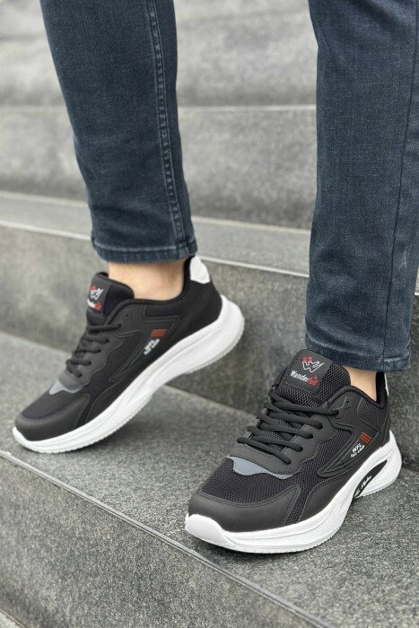 LACING PLATFORM MEN SNEAKERS BLACK-WHITE/ZB 