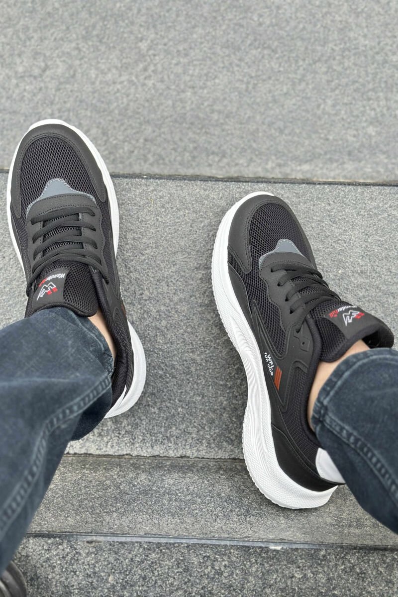 LACING PLATFORM MEN SNEAKERS BLACK-WHITE/ZB - 5
