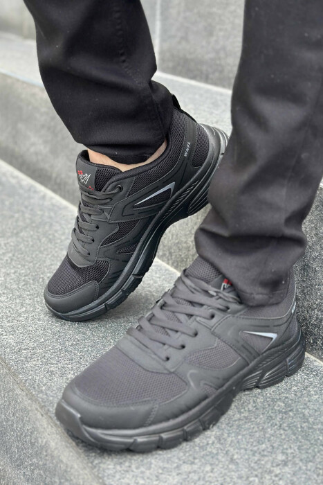 LACING PLATFORM MEN SNEAKERS BLACK/ E ZEZE - KLAUDIO FASHION