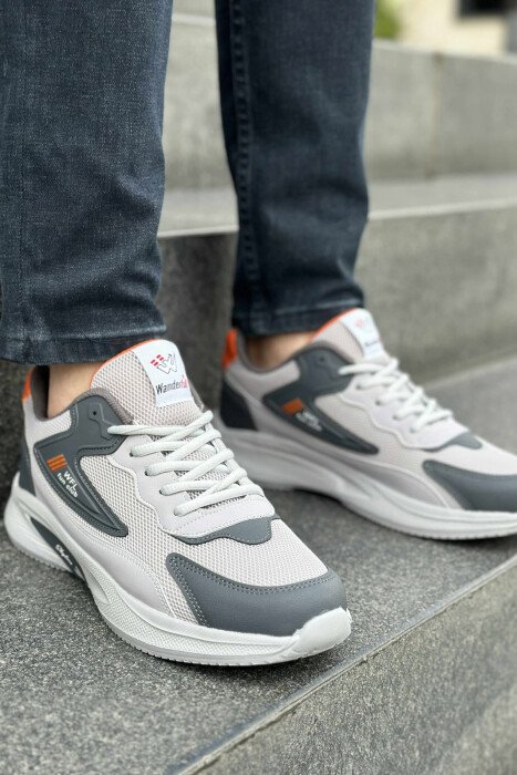 LACING PLATFORM MEN SNEAKERS LIGHT GREY-ORANGE/GZPO 